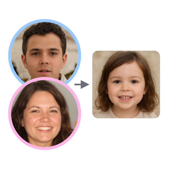 How will the child look from parents' photos