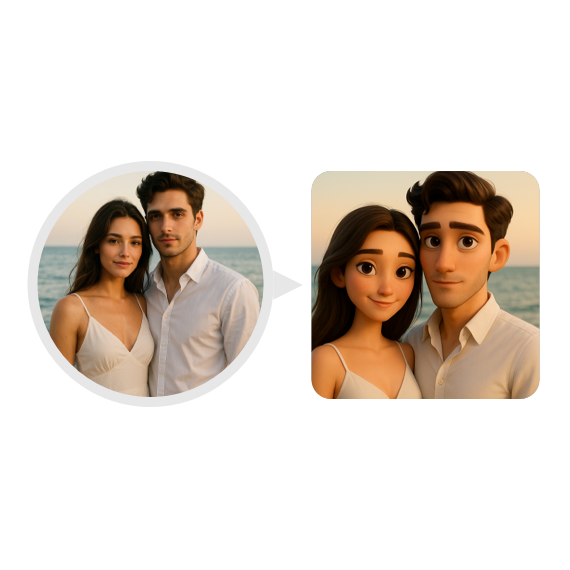 Create a Pixar-style photo